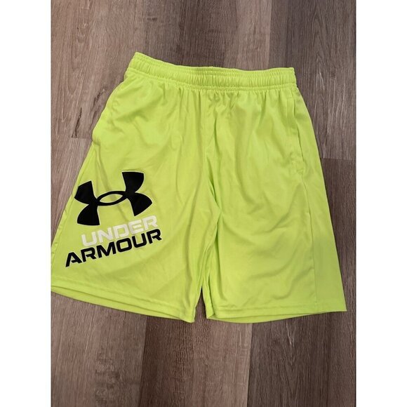 Under Armour Bright Yellow gym shorts size youth large - Picture 1 of 4